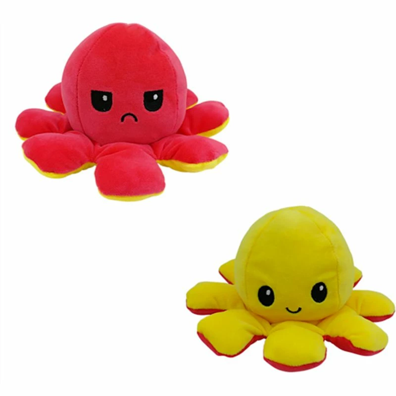 Vendbar Blekksprut - Rød/Gul 10x20 Cm 1 Vendbar Blekksprut - Rød/Gul 10x20 Cm