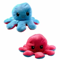 Vendbar Blekksprut - Lyseblå/Rosa 20x40 Cm